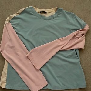 light weight color block long sleeve